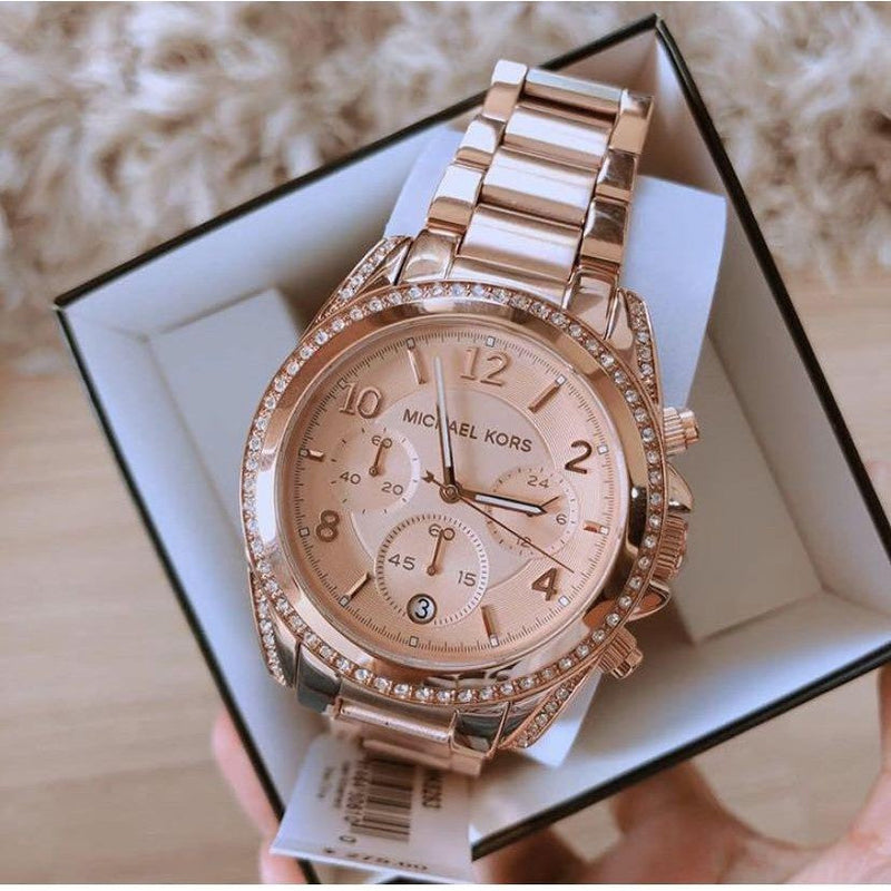 Michael Kors Blair Rose Gold Dial Rose Gold Steel Strap Watch for Women - MK5263 Buy Now By Michael Kors