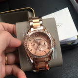 Fossil Riley Multifunction Rose Gold Dial Rose Gold Steel Strap Watch for Women - ES2811 Buy Now By Fossil