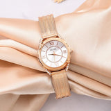 Shop Guess Whisper Silver Dial Rose Gold Mesh Bracelet Watch for Women - W1084L3 in USA