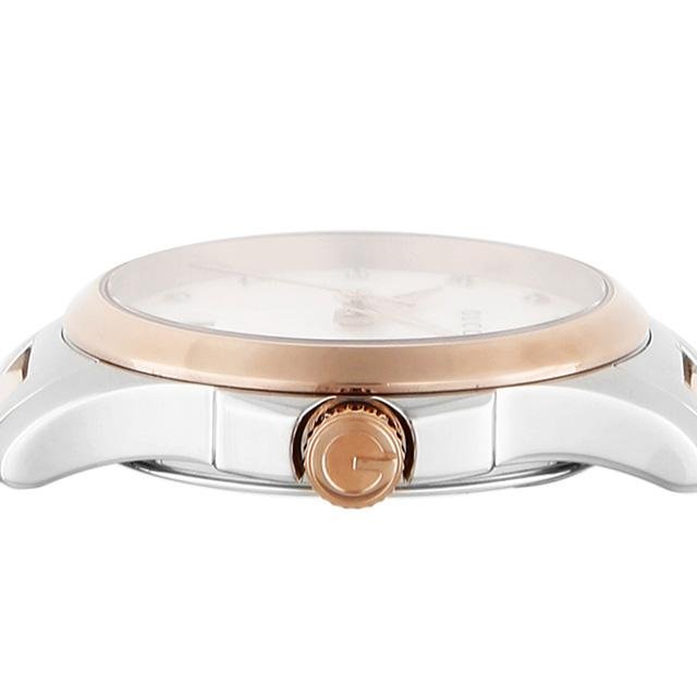 Shop Gucci G Timeless Diamonds Mother of Pearl Dial Two Tone Steel Strap Watch For Women - YA126544 in USA