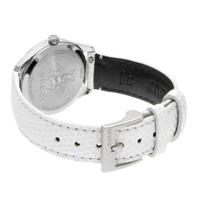 Gucci G-Timeless Mother of Pearl White Dial White Leather Strap Watch For Women - YA126597 Buy Now By Gucci