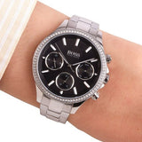 Hugo Boss Hera Black Dial Silver Steel Strap Watch for Women - 1502593 Buy Now By Hugo Boss
