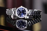 Guess Luna Diamonds Blue Dial Silver Steel Strap Watch for Women - GW0307L1 Buy Now By Guess