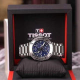 Tissot T Race Chronograph Blue Dial Silver Steel Strap Watch For Men - T141.417.11.041.00