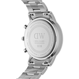 Daniel Wellington Iconic Chronograph Link Black Dial Silver Steel Strap Watch For Men - DW00100645 Buy Now By Daniel Wellington