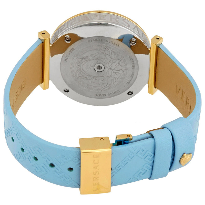 Versace V-Twist Blue Dial Blue Leather Strap Watch for Women - VELS00319 Buy Now By Versace