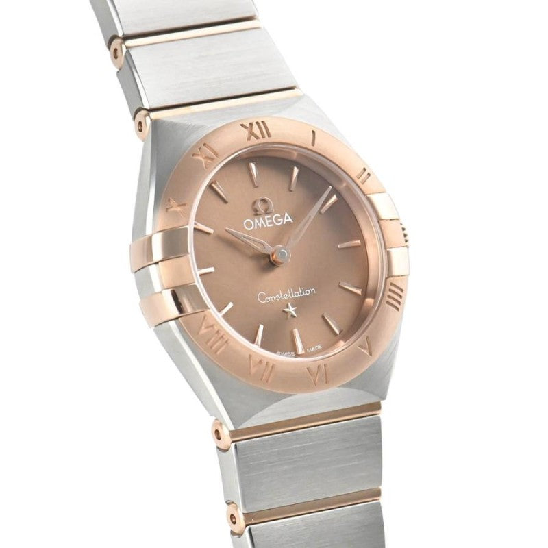 Shop Omega Constellation Quartz Brown Dial Silver Steel Strap Watch for Women - 131.20.25.60.13.001 in USA