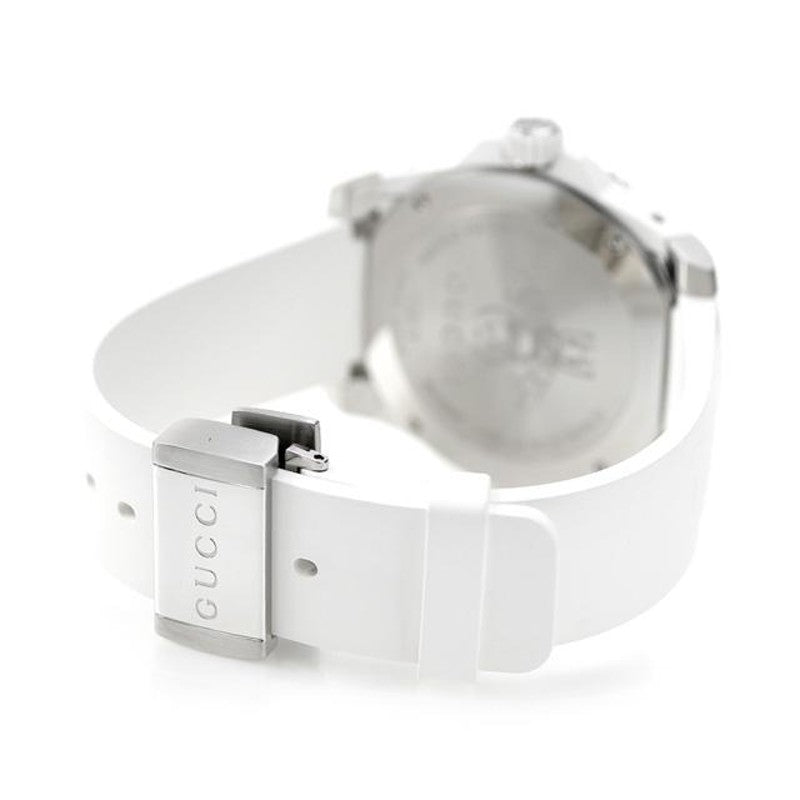 Shop Gucci Dive Quartz White Dial White Rubber Strap Watch For Men - YA136337 in USA