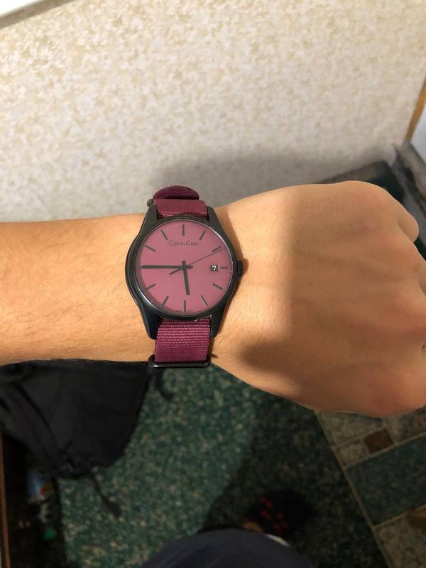 Calvin Klein Tone Maroon Dial Maroon NATO Strap Watch for Men - K7K514UP Buy Now By Calvin Klein