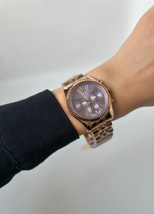 Michael Kors Lexington Purple Dial Rose Gold Steel Strap Watch For Women - MK6207 Buy Now By Michael Kors