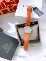 Guess Park Avenue Blue Dial Brown Leather Strap Watch for Women - W0838L2 Buy Now By Guess
