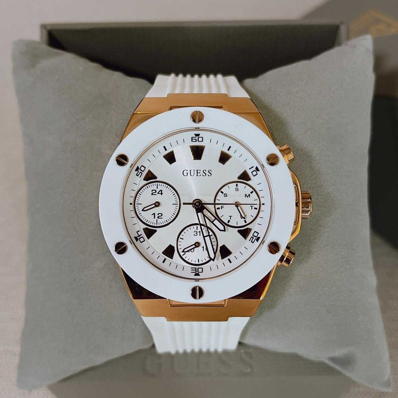 Guess Athena White Dial White Rubber Strap Watch For Women - GW0030L3 Buy Now By Guess
