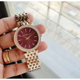 Michael Kors Darci Red DIal Rose Gold Stainless Steel Strap Watch for Women - MK3378 Buy Now By Michael Kors