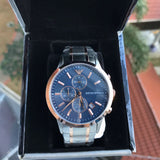 Emporio Armani Renato Chronograph Blue Dial Two Tone Steel Strap Watch For Men - AR80025 Buy Now By Emporio Armani