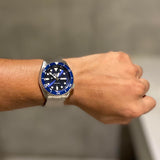 Seiko 5 Sports Automatic Analog Blue Dial Silver Steel Strap Watch For Men - SRPD51K1