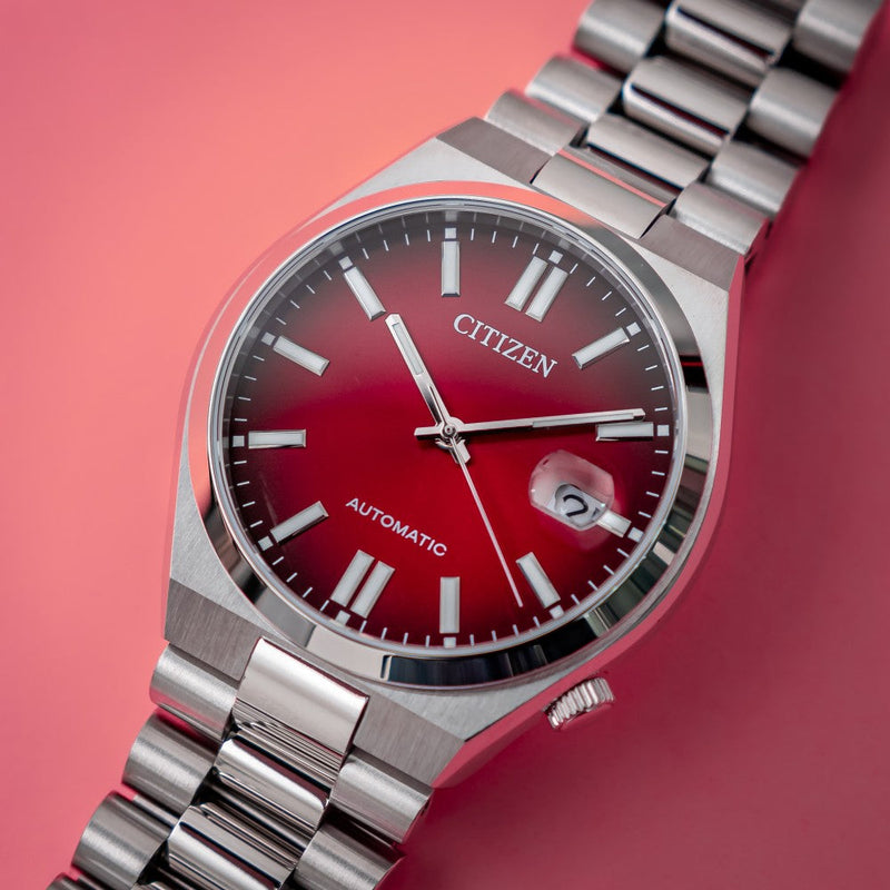 Citizen Tsuyosa Automatic Red Dial Silver Steel Strap Watch For Men - NJ0150-56W Buy Now By Citizen