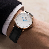 Daniel Wellington Classic Sheffield White Dial Black Leather Strap Watch For Men - DW00100084 Buy Now By Daniel Wellington
