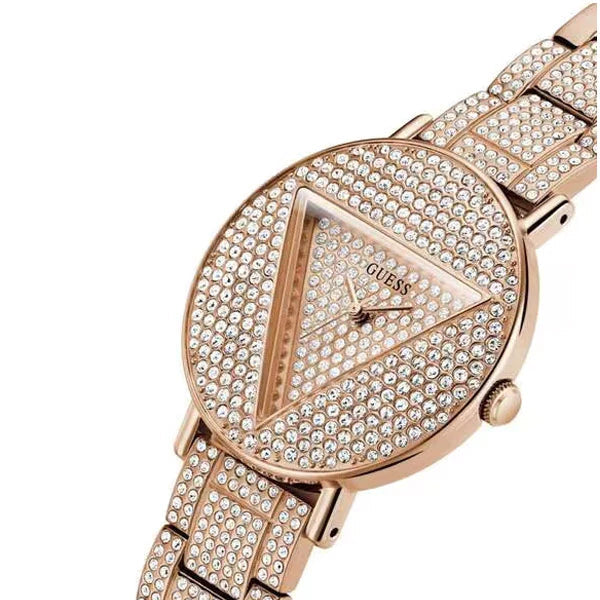 Shop Guess Trend Diamonds Rose Gold Dial Rose Gold Steel Strap Watch for Women - GW0512L3 in USA