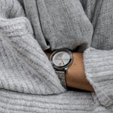 Shop Movado Bold Ceramic Silver Dial Silver Steel Strap Watch for Women - 3600638 in USA