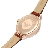 Emporio Armani Mia Quartz Silver Dial Brown Leather Strap Watch For Women - AR11525 Buy Now By Emporio Armani