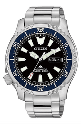 Citizen Promaster Fugu Limited Edition Diver's 200m Automatic Black Dial Silver Steel Strap Watch For Men - NY0098-84E Buy Now By Citizen