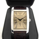 Emporio Armani Classic Beige Dial Brown Leather Strap Watch For Men - AR0154 Buy Now By Emporio Armani