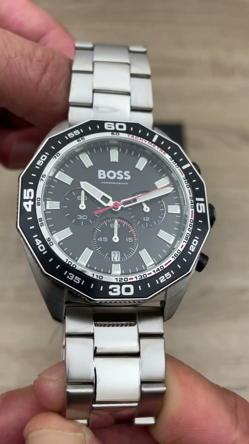 Hugo Boss Energy Chronograph Black Dial Silver Steel Strap Watch For Men - 1513971 Buy Now By Hugo Boss