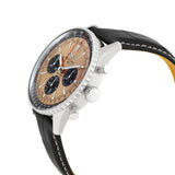 Shop Breitling Navitimer B01 Chronograph 43 Brown Dial Black Leather Strap Watch for Men - AB0138241K1P1 in USA