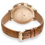 Swarovski Octea Lux Chrono Brown Gold Dial Brown Leather Strap Watch for Women - 5632260 Buy Now By Swarovski