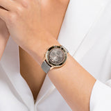 Swarovski Octea Lux Chrono Grey Dial Grey Leather Strap Watch for Women - 5452495 Buy Now By Swarovski