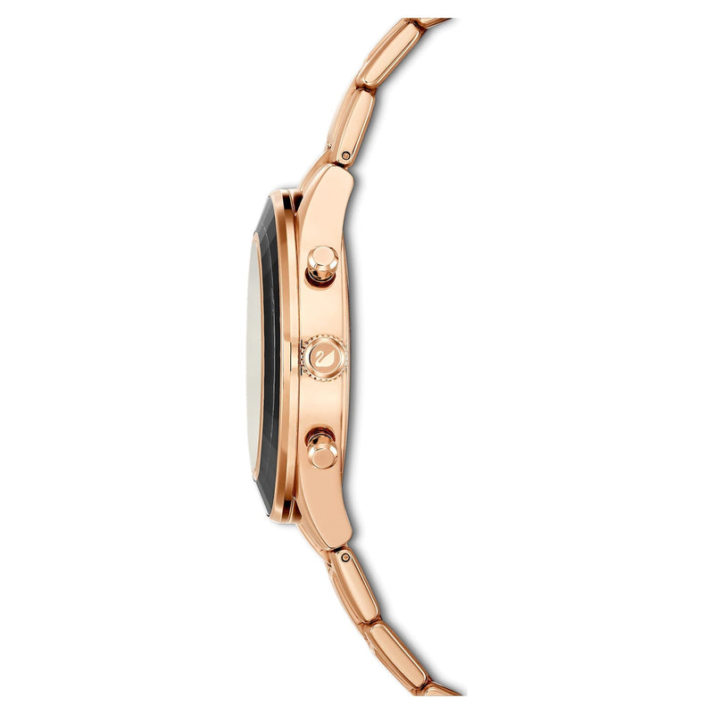 Shop Swarovski Octea Lux Sport Chronograph Black Dial Rose Gold Steel Strap Watch for Women - 5610478 in USA