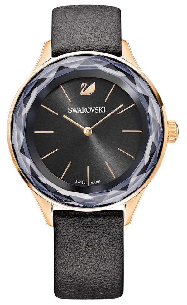 Swarovski Octea Nova Grey Dial Grey Leather Strap Watch for Women - 5295358 Buy Now By Swarovski