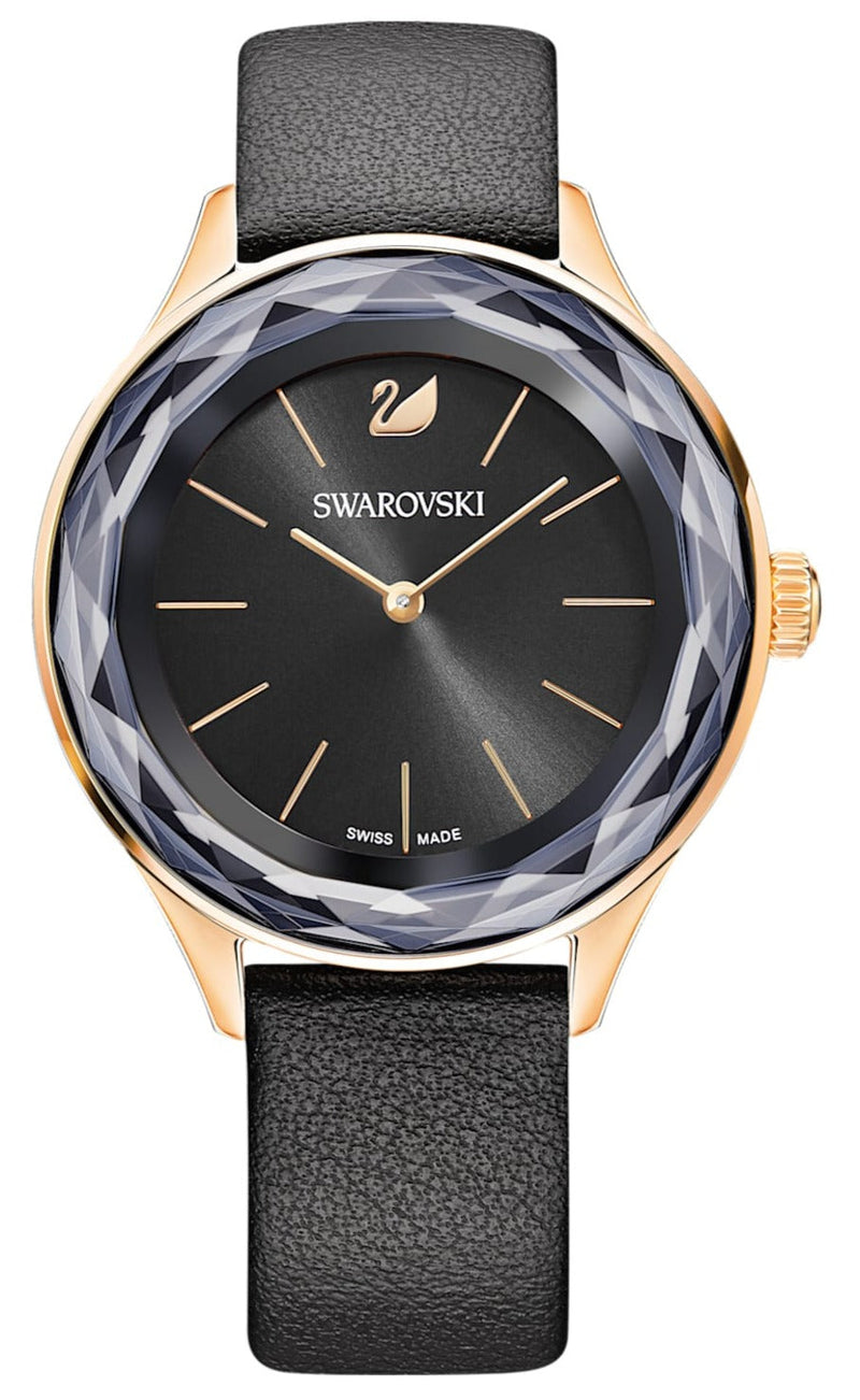Swarovski Octea Nova Grey Dial Grey Leather Strap Watch for Women - 5295358 Buy Now By Swarovski