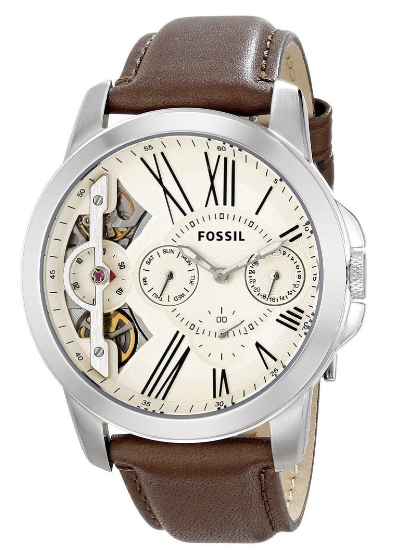 Fossil Grant Twist Multi-Function White Dial Brown Leather Strap Watch for Men - ME1144 Buy Now By Fossil