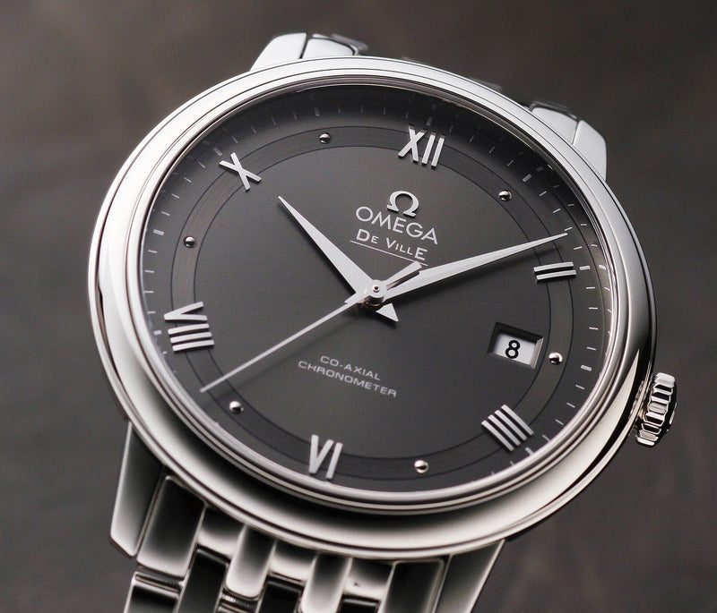 Omega De Ville Prestige Co-Axial Automatic Grey Dial Silver Steel Strap Watch for Men - 424.10.40.20.06.001 Buy Now By Omega