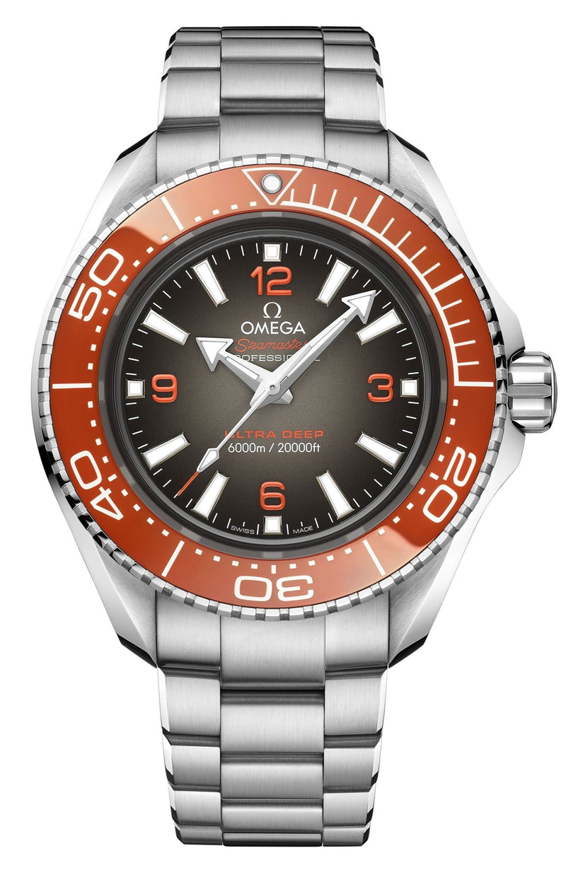 Shop Omega Seamaster Planet Ocean 6000M 45.5mm Black Dial Silver Steel Strap Watch for Men - 21530462106001 in USA