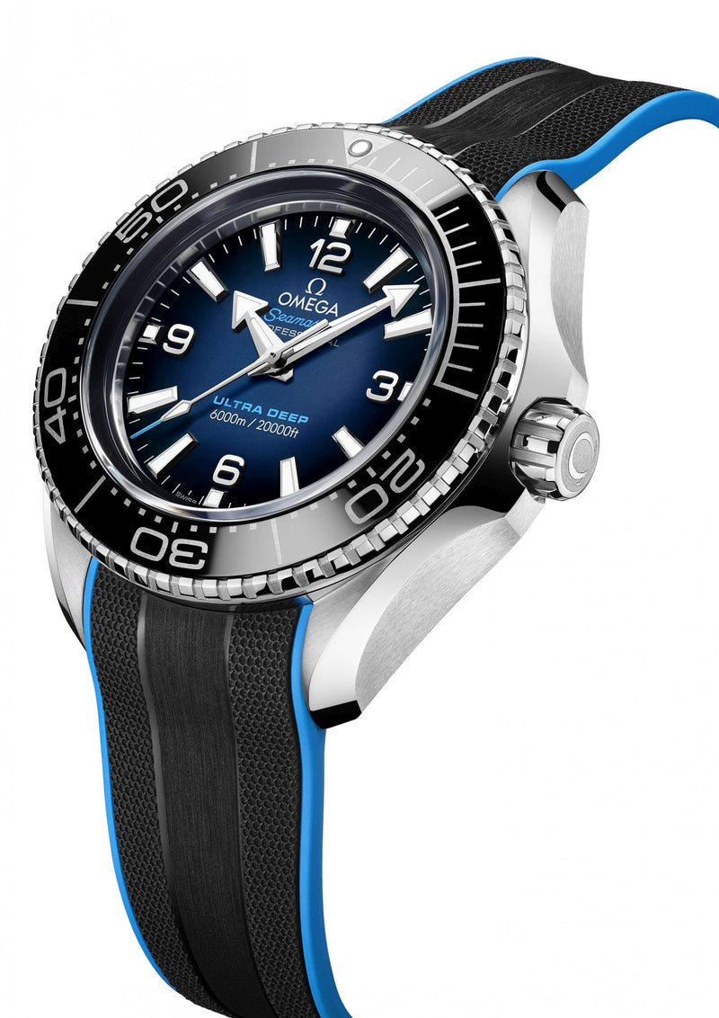 Shop Omega Planet Ocean 6000M Co Axial Master Chronometer 45.5mm Blue Dial Black Rubber Strap Watch for Men - 21532462103001 in USA