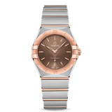 Shop Omega Constellation Quartz Brown Dial Silver Steel Strap Watch for Women - 131.20.25.60.13.001 in USA