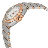 Shop Omega Constellation Diamonds Mother of Pearl Dial Two Tone Steel Strap Watch for Women - 123.25.27.60.55.006 in USA