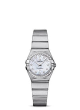 Shop Omega Constellation Quartz Diamonds Silver Dial Silver Steel Strap Watch for Women - 123.15.27.60.55.004 in USA