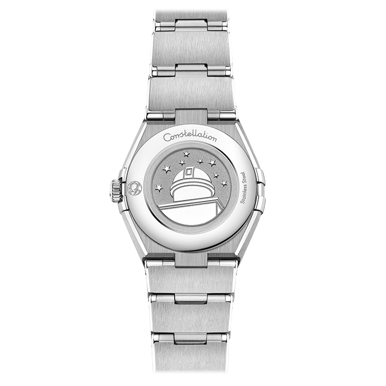 Shop Omega Constellation Manhattan Quartz Diamonds Blue Dial Silver Steel Strap Watch for Women - 131.10.25.60.53.001 in USA