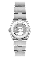 Shop Omega Constellation Manhattan Quartz Diamonds Blue Dial Silver Steel Strap Watch for Women - 131.15.25.60.53.001 in USA