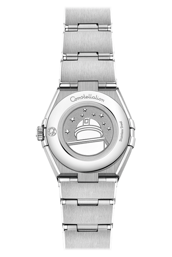 Shop Omega Constellation Manhattan Quartz Diamonds Blue Dial Silver Steel Strap Watch for Women - 131.15.25.60.53.001 in USA