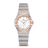 Shop Omega Constellation Quartz Diamonds Mother of Pearl Dial Two Tone Steel Strap Watch for Women - 131.25.25.60.55.001 in USA