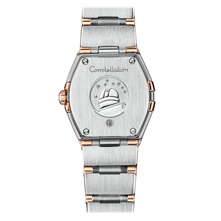 Shop Omega Constellation Diamonds Mother of Pearl Dial Two Tone Steel Strap Watch for Women - 123.25.27.60.55.006 in USA