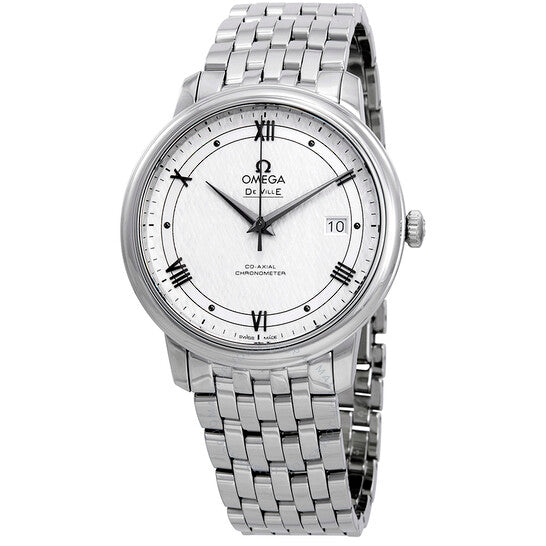 Shop Omega De Ville Prestige Co Axial Automatic White Dial Silver Steel Strap Watch for Men - 424.10.40.20.02.005 in USA