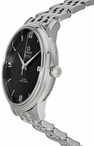 Shop Omega De Ville Prestige Co-Axial Black Dial Silver Steel Strap Watch for Men - 424.10.40.20.01.001 in USA