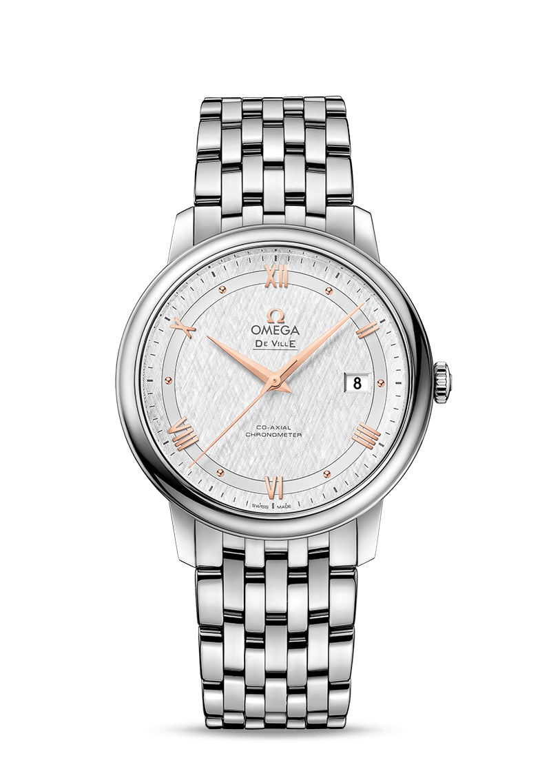 Omega De Ville Prestige Co Axial Silver Dial Silver Steel Strap Watch for Men - 424.10.40.20.02.004
