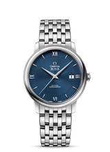 Shop Omega De Ville Prestige Co-Axial Orbis Blue Dial Silver Steel Strap Watch for Men - 424.10.40.20.03.001 in USA