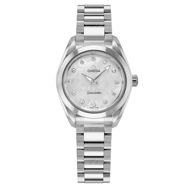 Omega Seamaster Aqua Terra Quartz Diamonds Mother of Pearl Dial Silver Steel Strap Watch for Women - 220.10.28.60.55.001 Buy Now By Omega
